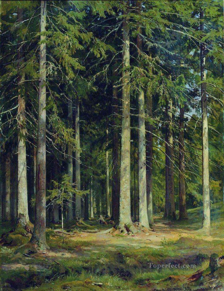 fir forest 1891 classical landscape Ivan Ivanovich trees Oil Paintings